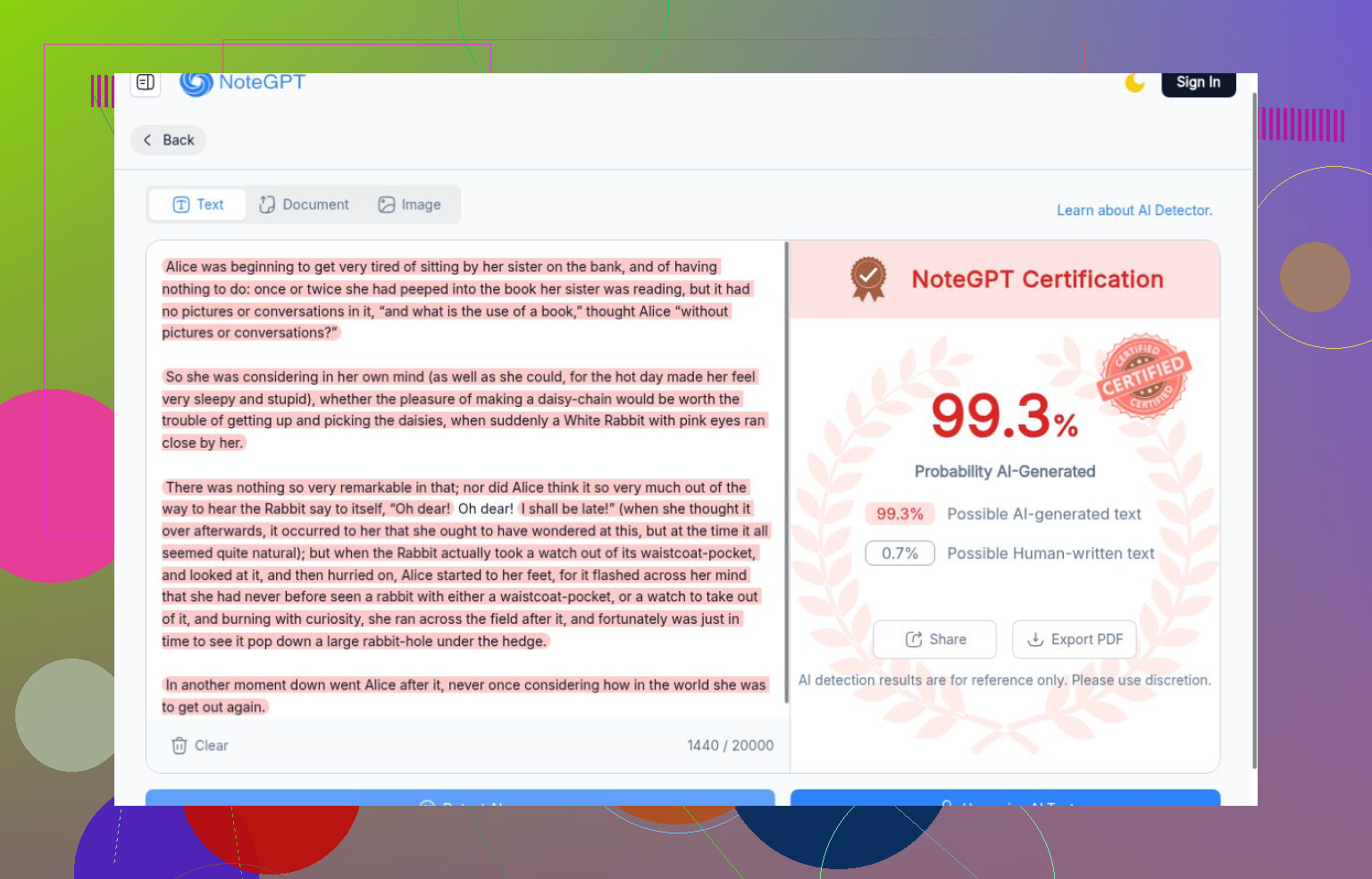 7. Detector de IA de Grammarly