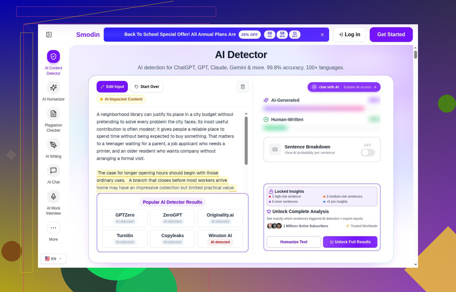 13. Detector de IA de SciSpace