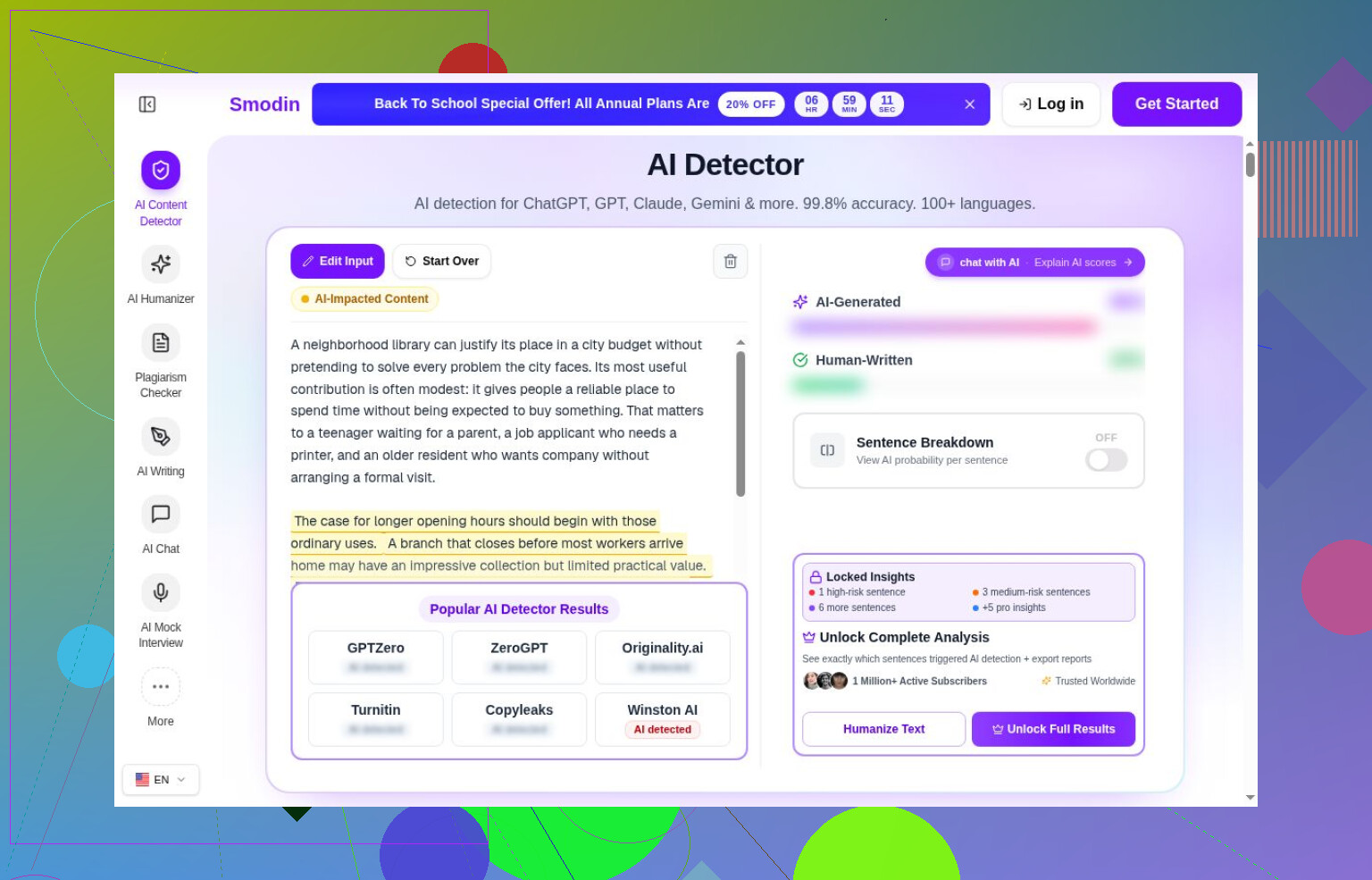 13. Detector de IA de SciSpace