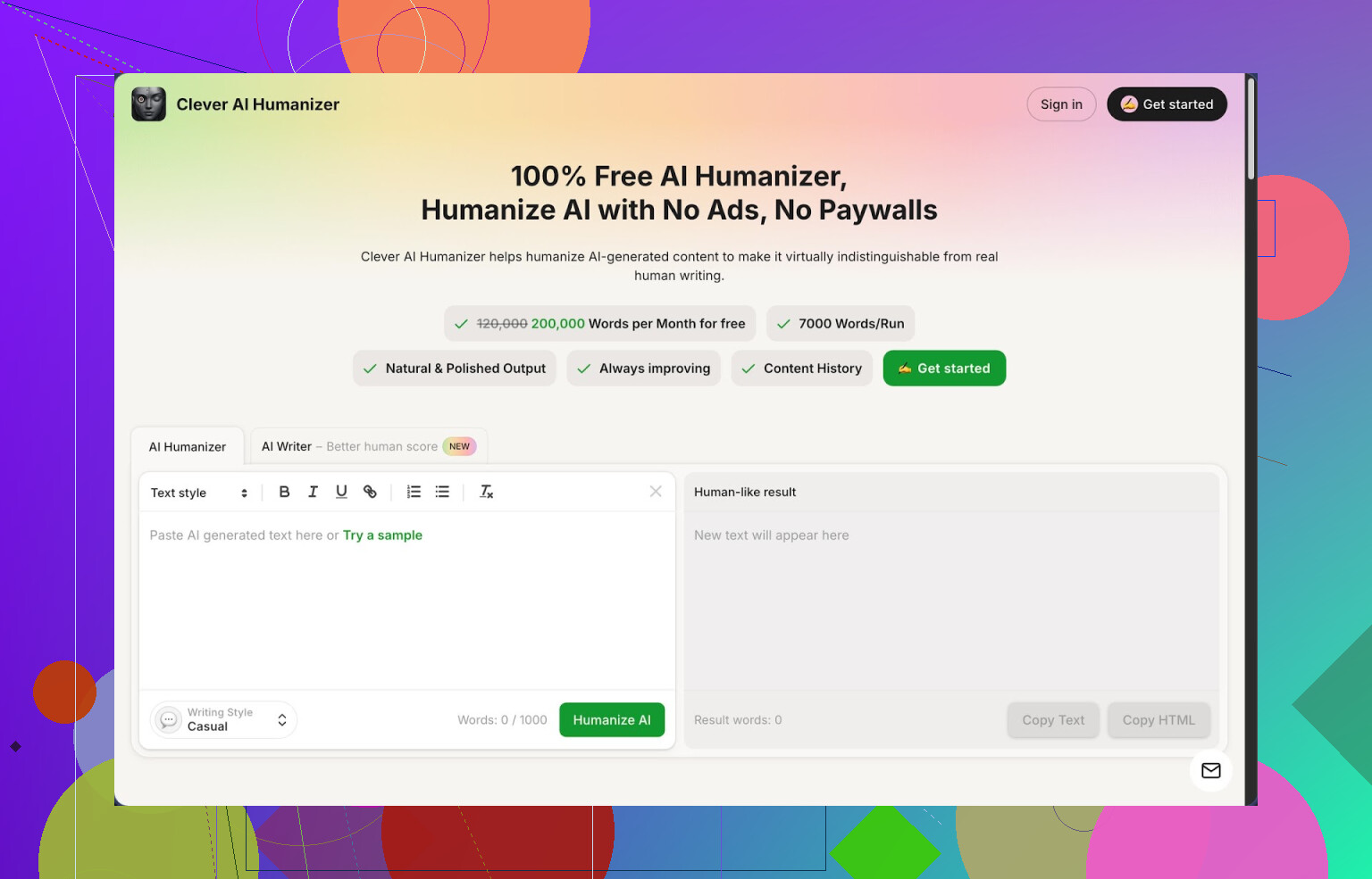 1. Clever AI Humanizer review
